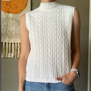 90s White Sweater Tank